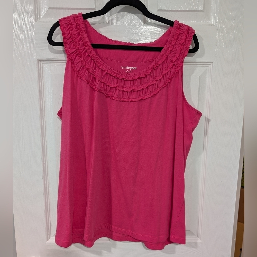 Lane Bryant Relaxed Fit Pink Sleeveless Top in Size 18/20W (2X)